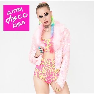 Glitter Disco Child Dolls Kill Pink Sequin Jacket